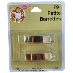 Vintage 1970s Gold Barrettes NEW in package Retro